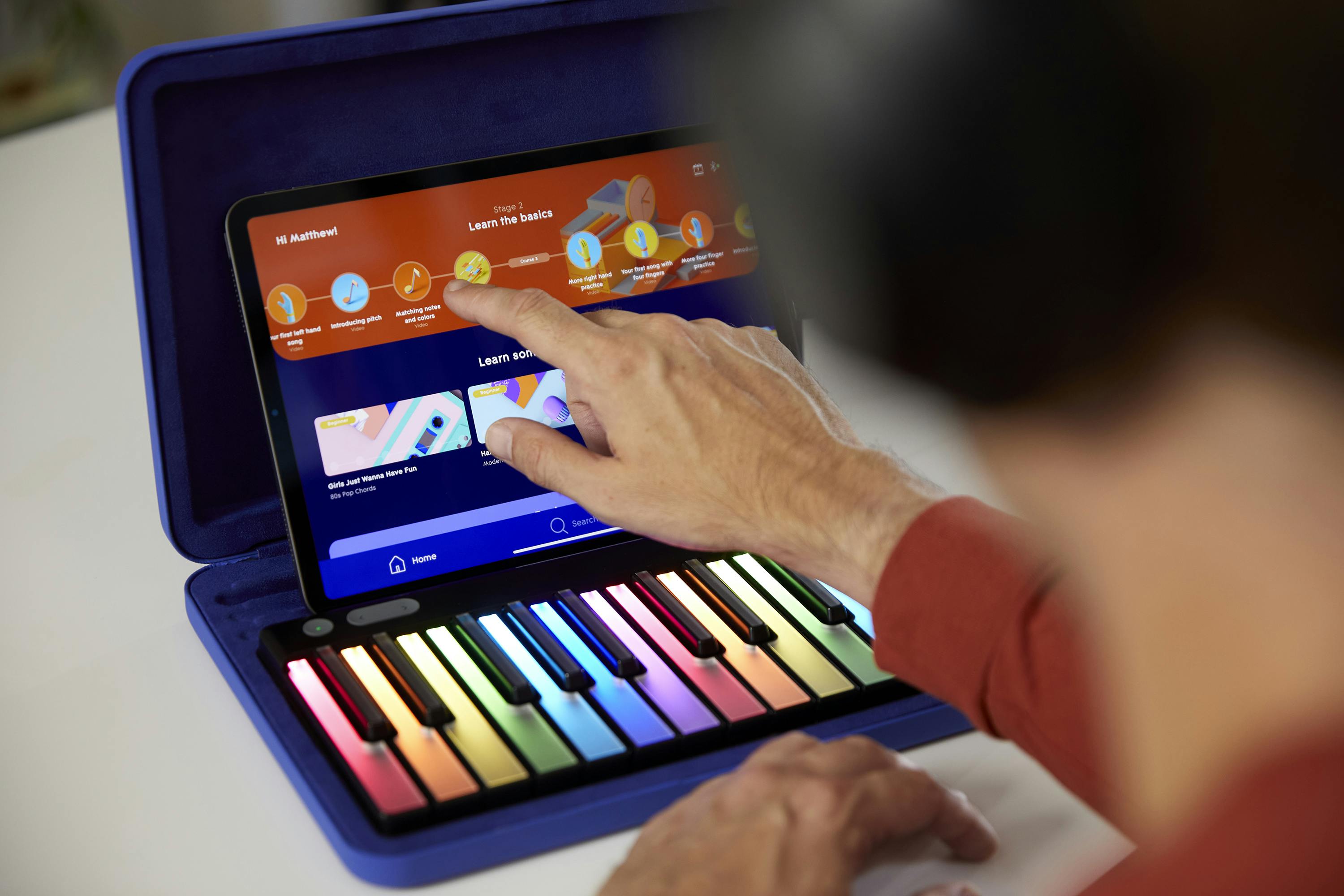 Learn piano on the go with your tablet, LUMI Keys & App and LUMI Flipcase